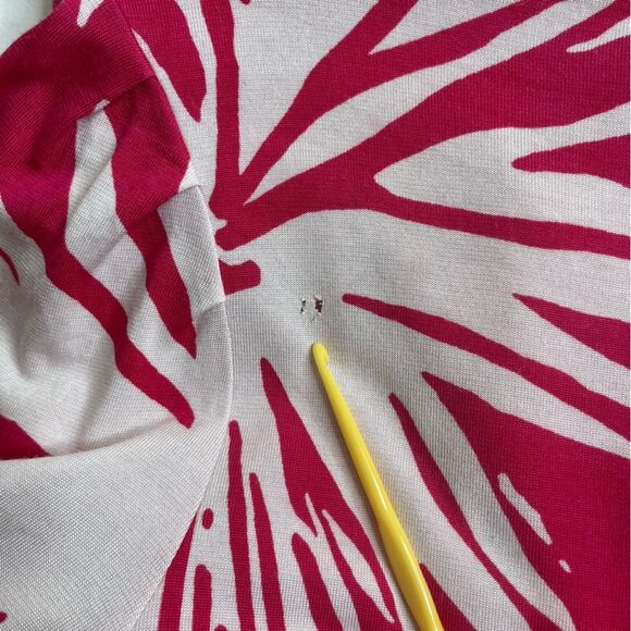 Lilly Pulitzer Bellanna Azalea Pink Frilly Ferns Dress Silk Women Large FLAWED - Picture 10 of 16